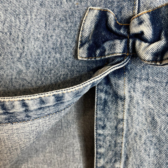 Vintage 1980's No Problem Stonewashed Denim Jean Size Women's 13/14 Skirt - Picture 6 of 7